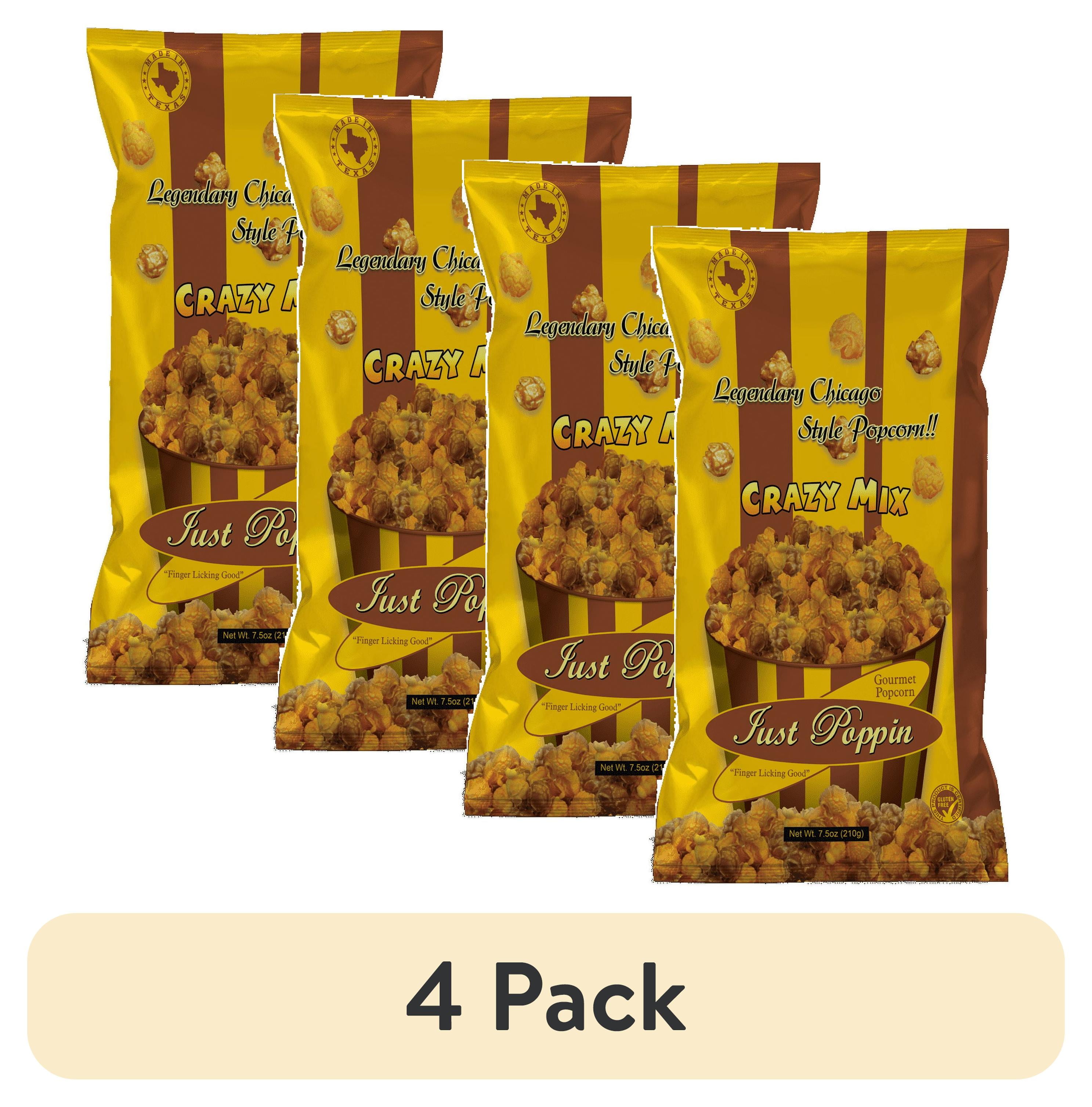 (4 pack) Just Poppin Gourmet Crazy Mix Popcorn, 7.5 oz.