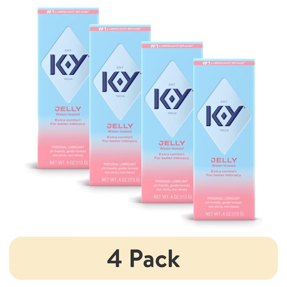 (4 pack) K-Y Jelly Personal Lubricant, Water Based Lube for Sexual Wellness, 4 oz