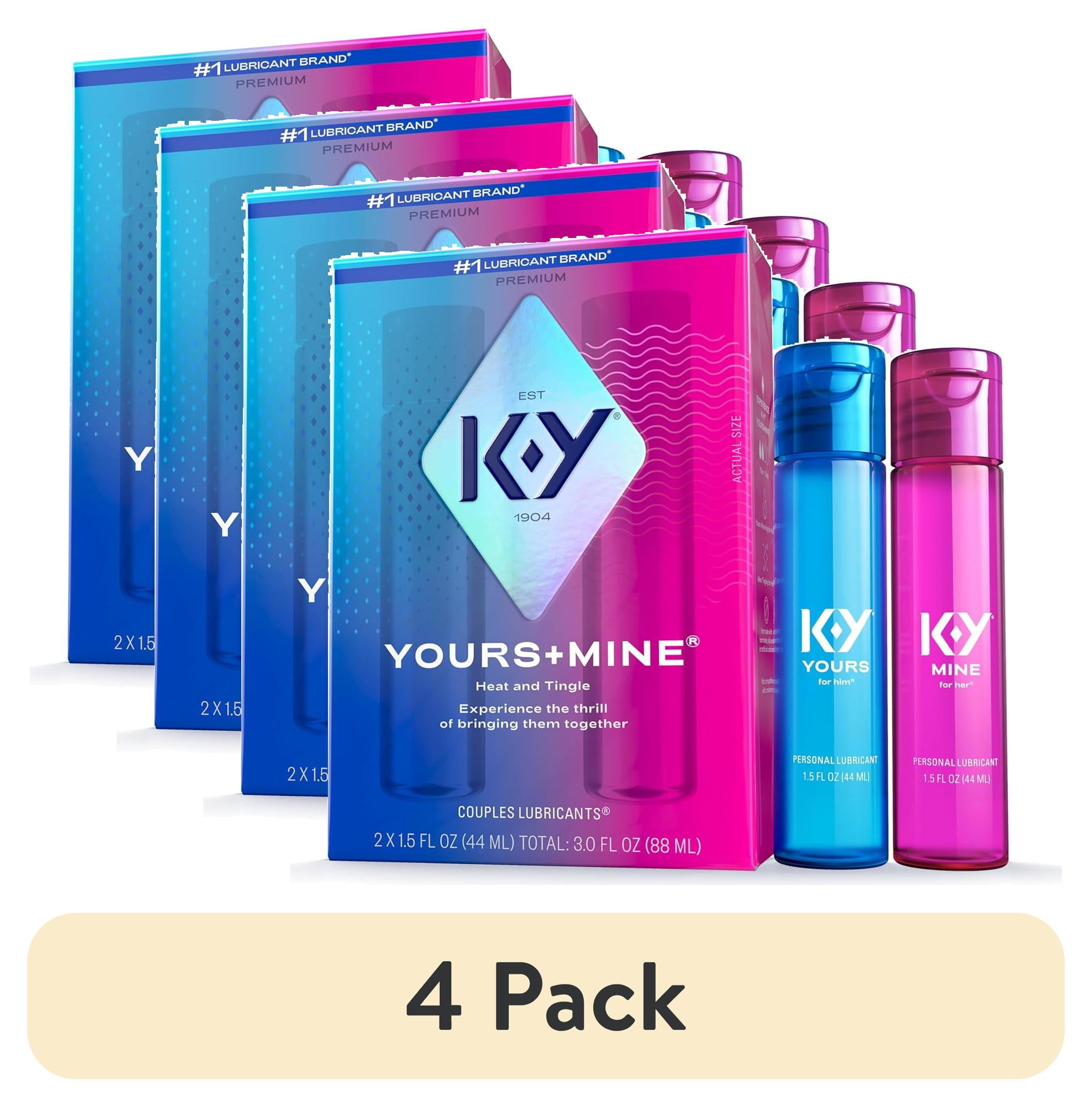 3 pack) K-Y Yours + Mine Lube, Personal Lubricant, Glycerin-Based