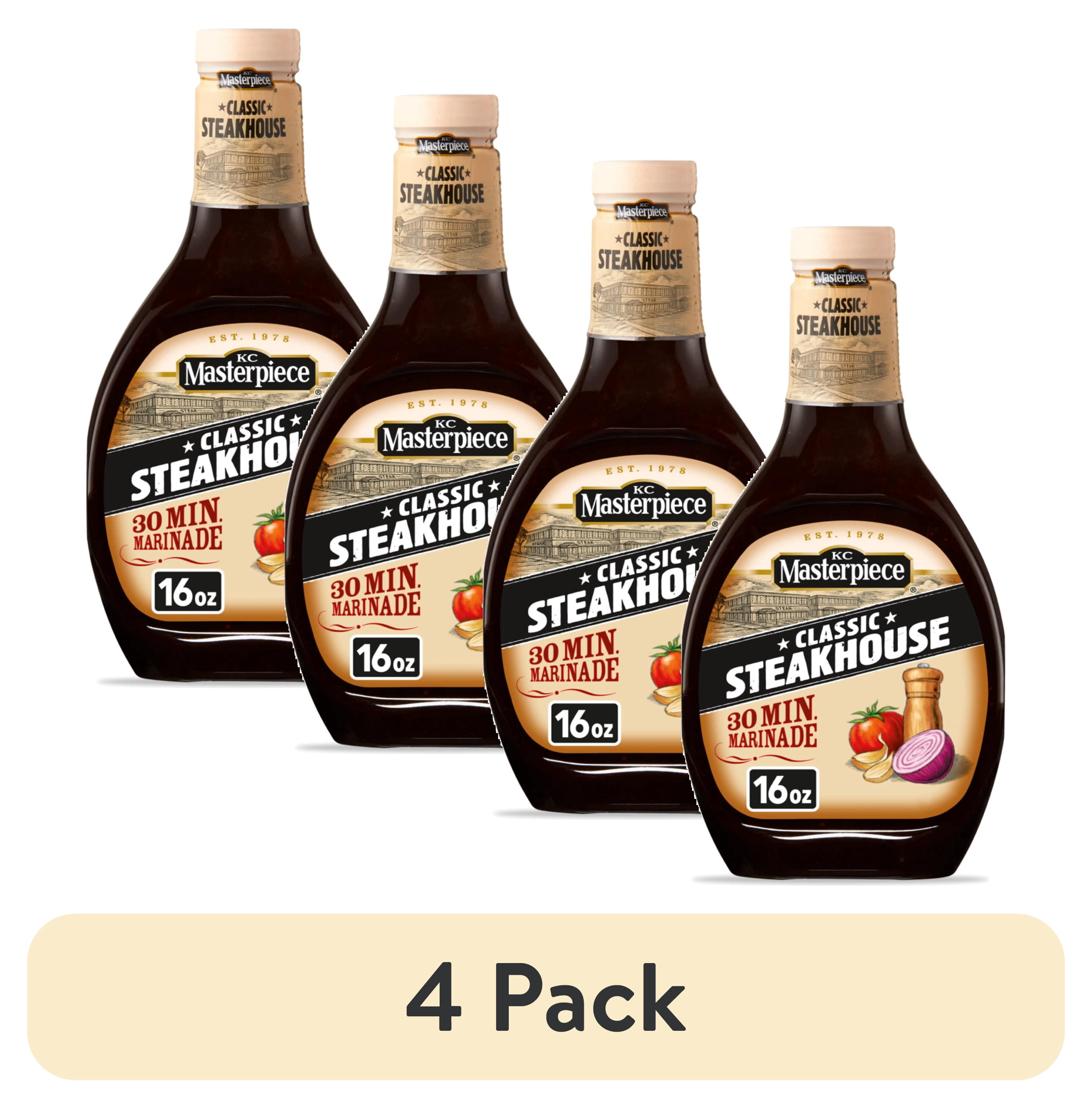 (4 pack) KC Masterpiece Classic Steakhouse Marinade, 16 fl oz Bottle