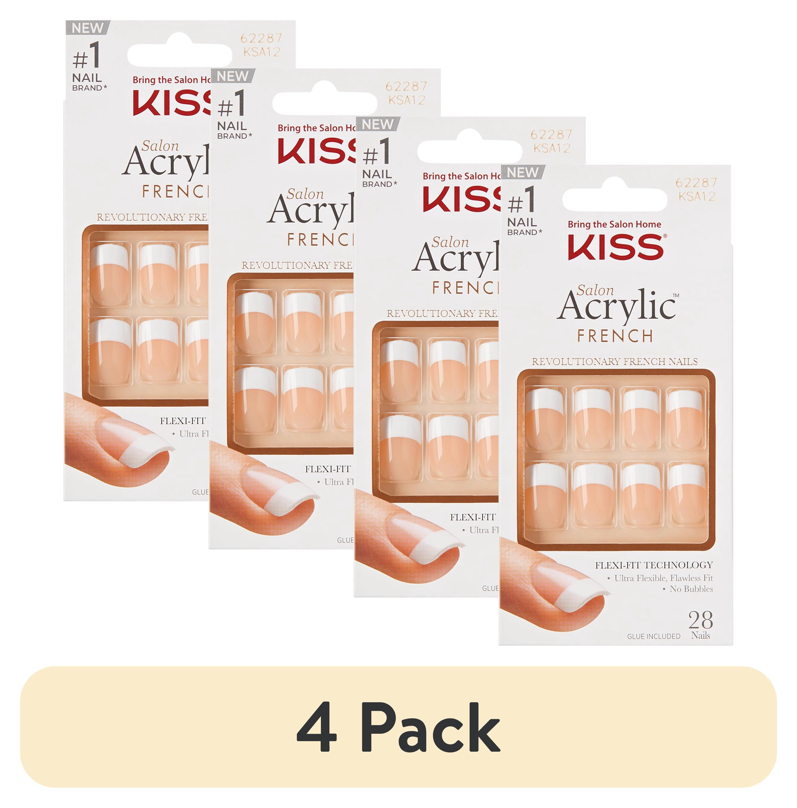 (4 pack) KISS Salon Acrylic French Nail Kit - Rumour Mill