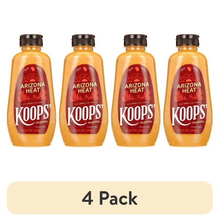 (4 pack) KOOPS' Mustard, Arizona Heat Mustard, 12 oz