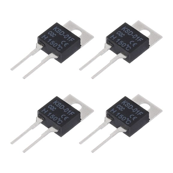 4 pack KSD-01F Thermostat Temperature Switch, 150C/302F 1.5A Normally Open N.O Thermal Switch Temperature Controller for Overheat Protection in PC Boards
