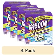 4 pack Kaboom Scrub Free! Continuous Clean Toilet Cleaning 1CT System