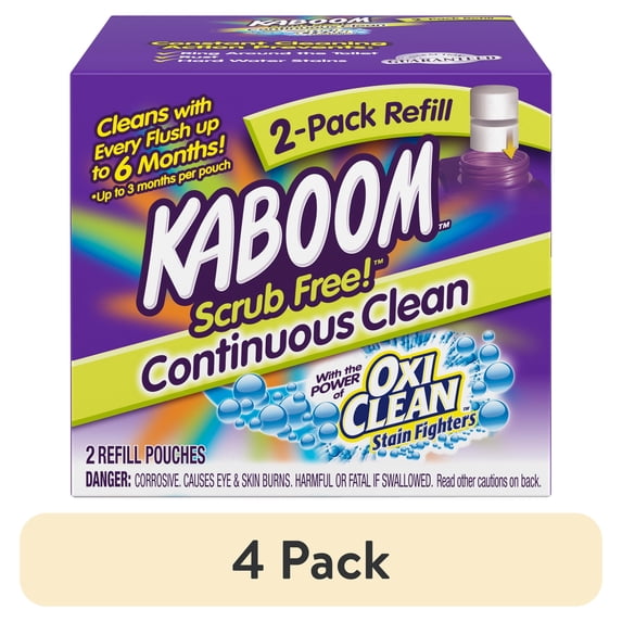 (4 pack) Kaboom Scrub Free! Continuous Clean Toilet Cleaning Refill 2 Pack