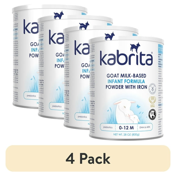 (4 pack) Kabrita Goat Milk Infant Formula, Non-GMO with DHA and ARA, Ages 0-12 Months, 28 oz Can