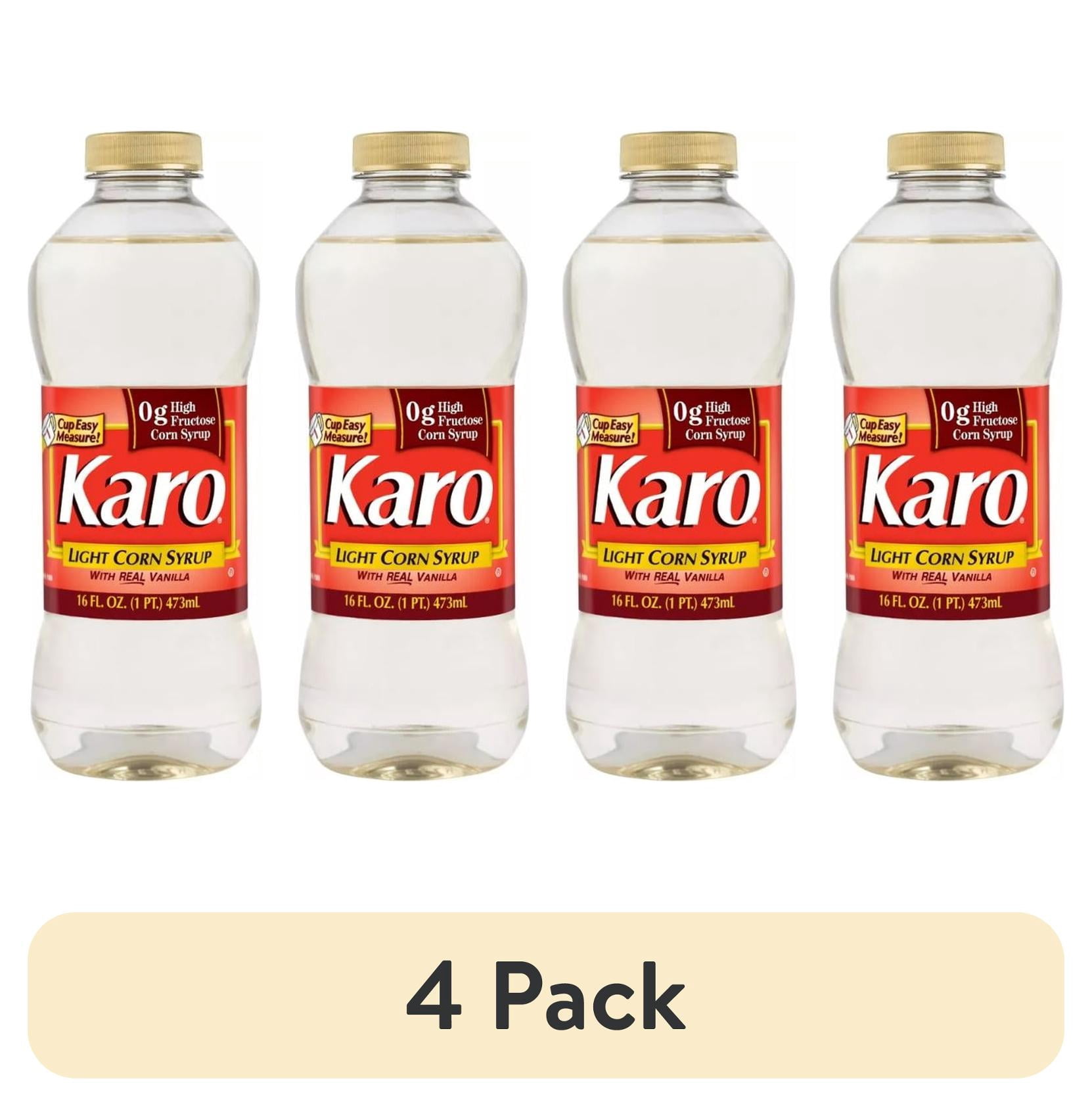 (4 pack) Karo Light Corn Syrup with Real Vanilla Extract, 16 oz.