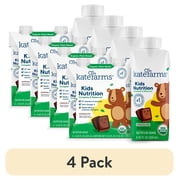 4 pack Kate Farms Kids Nutrition Shake, Chocolate, 4 Pack, 8.45 fl oz