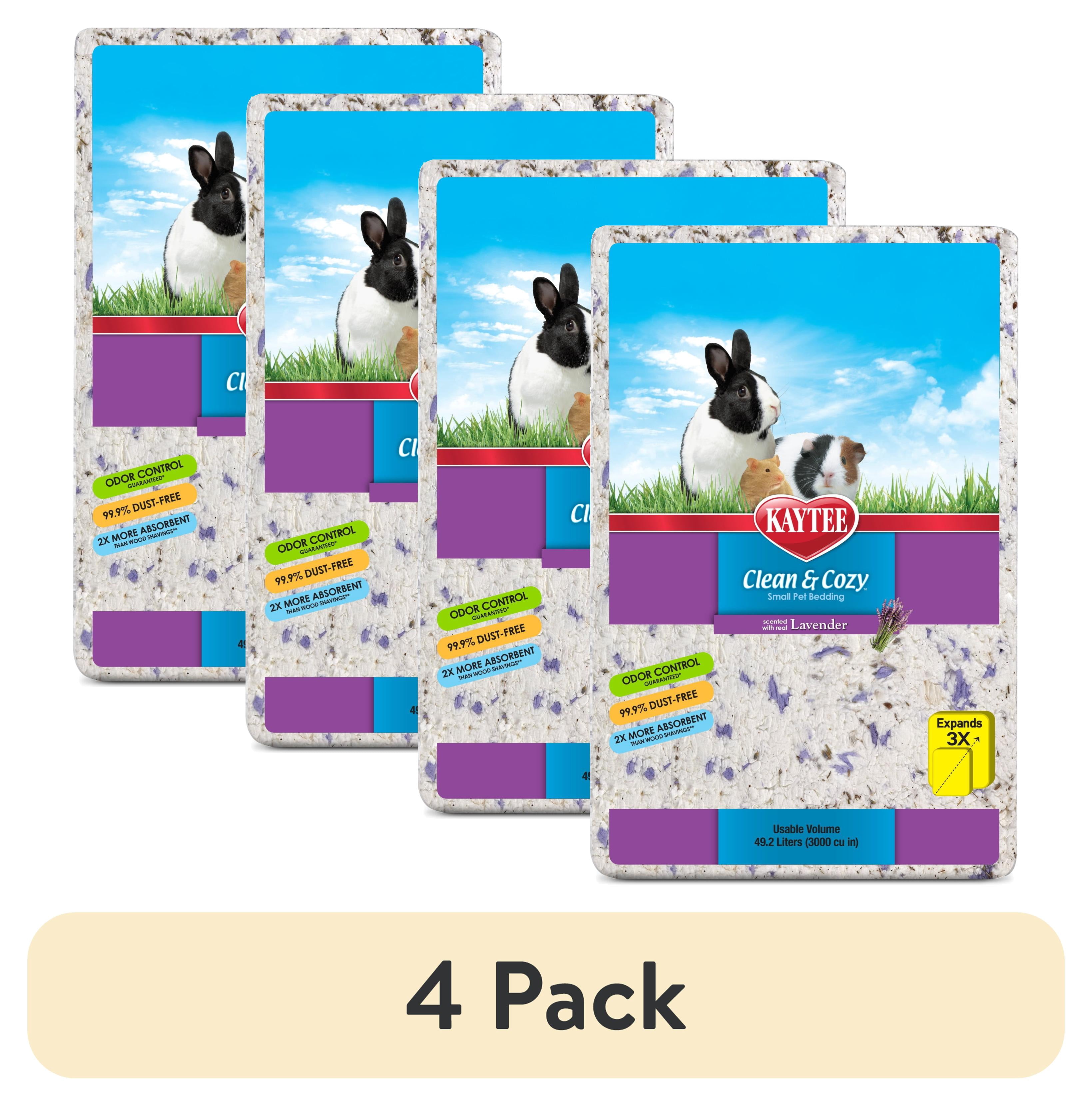 (4 pack) Kaytee Clean & Cozy Paper Bedding with Lavender 49.2 Liters