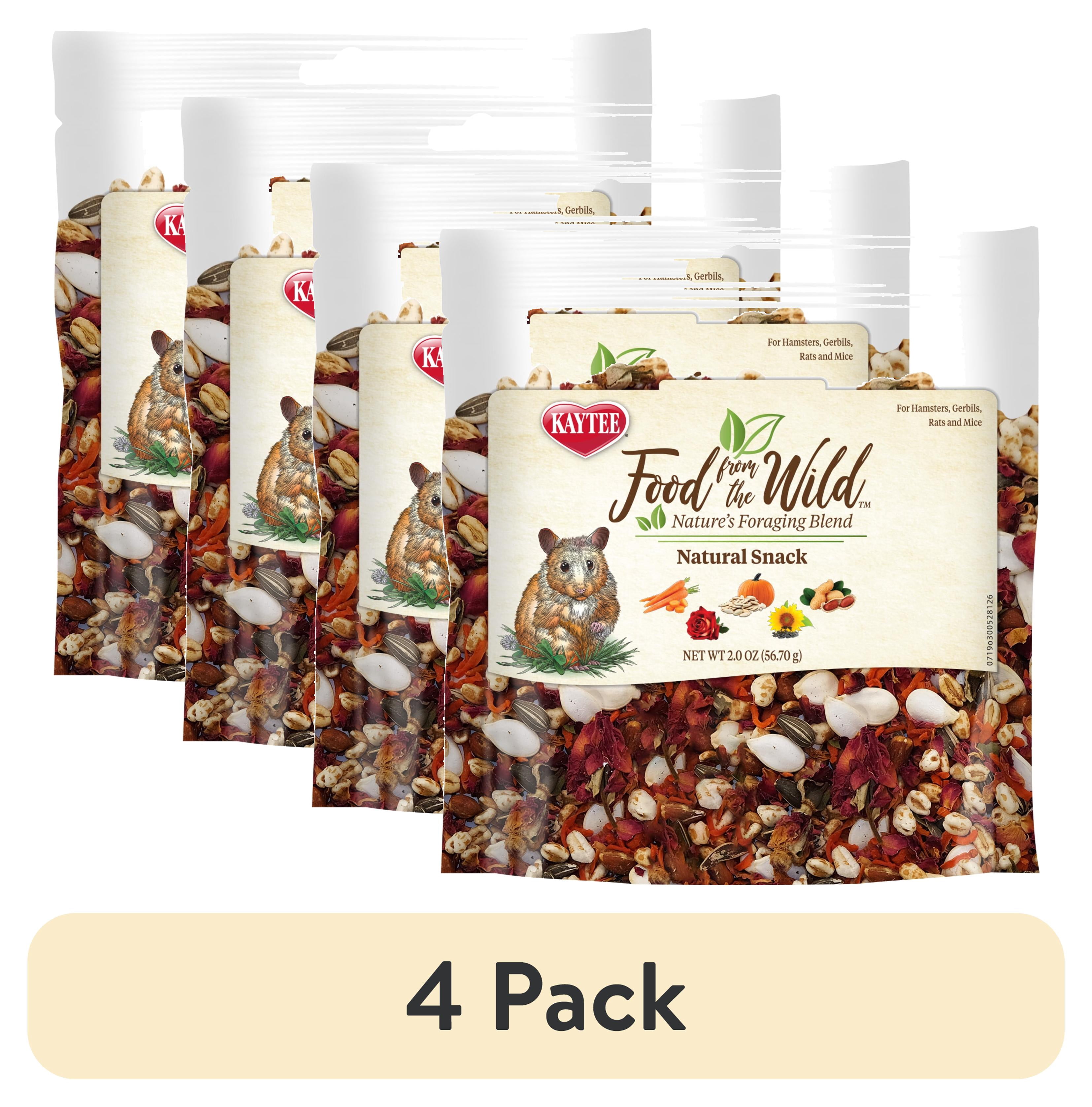 (4 pack) Kaytee Food From the Wild Natural Snack, Treat for Hamsters and Gerbils, 2 Ounces