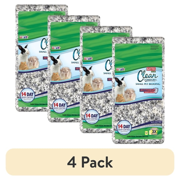 (4 pack) Kaytee Forti-Diet Clean Comfort Bedding, Extreme Odor Control Small Animal Bedding, 24.6L