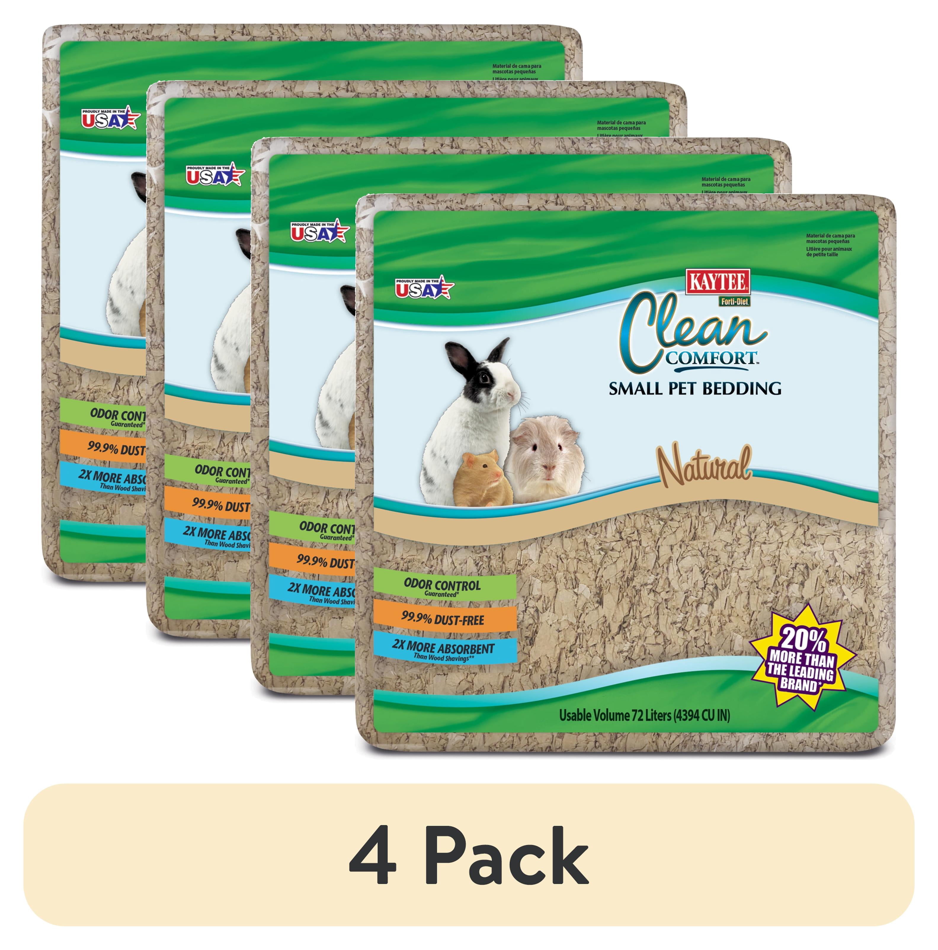 (4 pack) Kaytee Forti-Diet Clean Comfort Small Animal Natural Bedding for Rabbits, Hamster, Guinea Pigs 72L