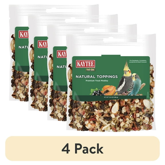 (4 pack) Kaytee Forti-Diet Natural Pet Bird Treat Snack Small Bird 3 oz.