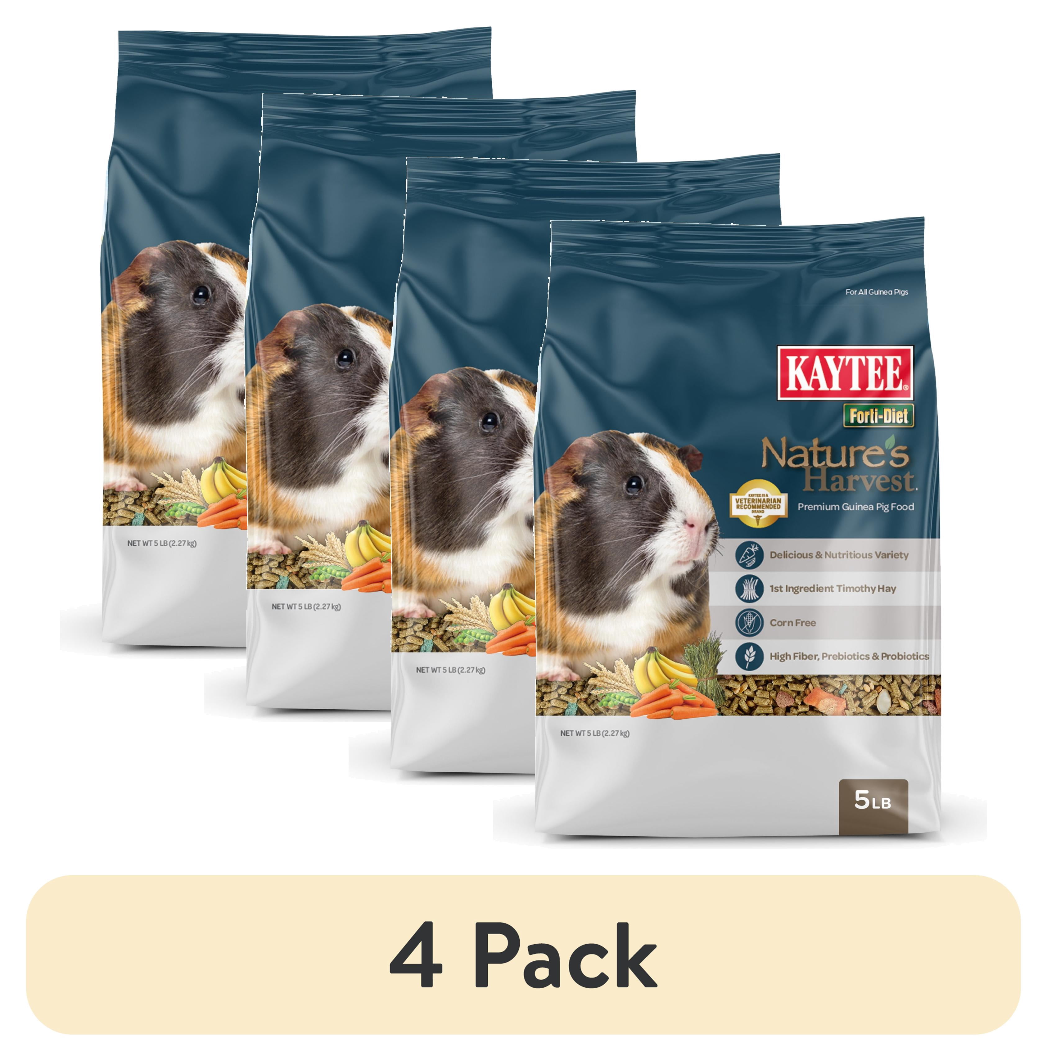 (4 pack) Kaytee Forti-Diet Nature's Harvest Guinea Pig Food, 5 Pounds