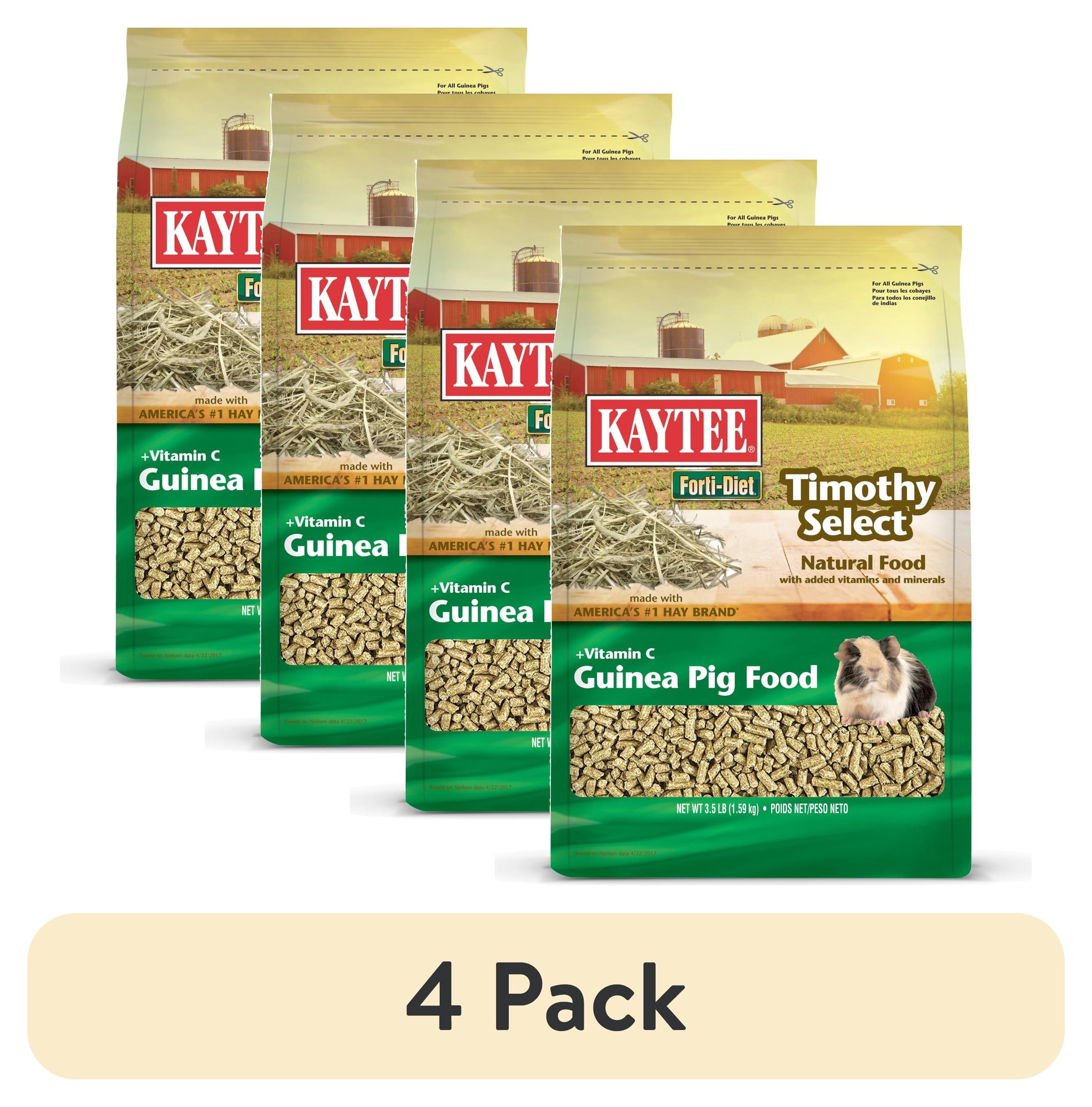(4 pack) Kaytee Forti Diet Timothy Select Guinea Pig Food 3.5 Pounds