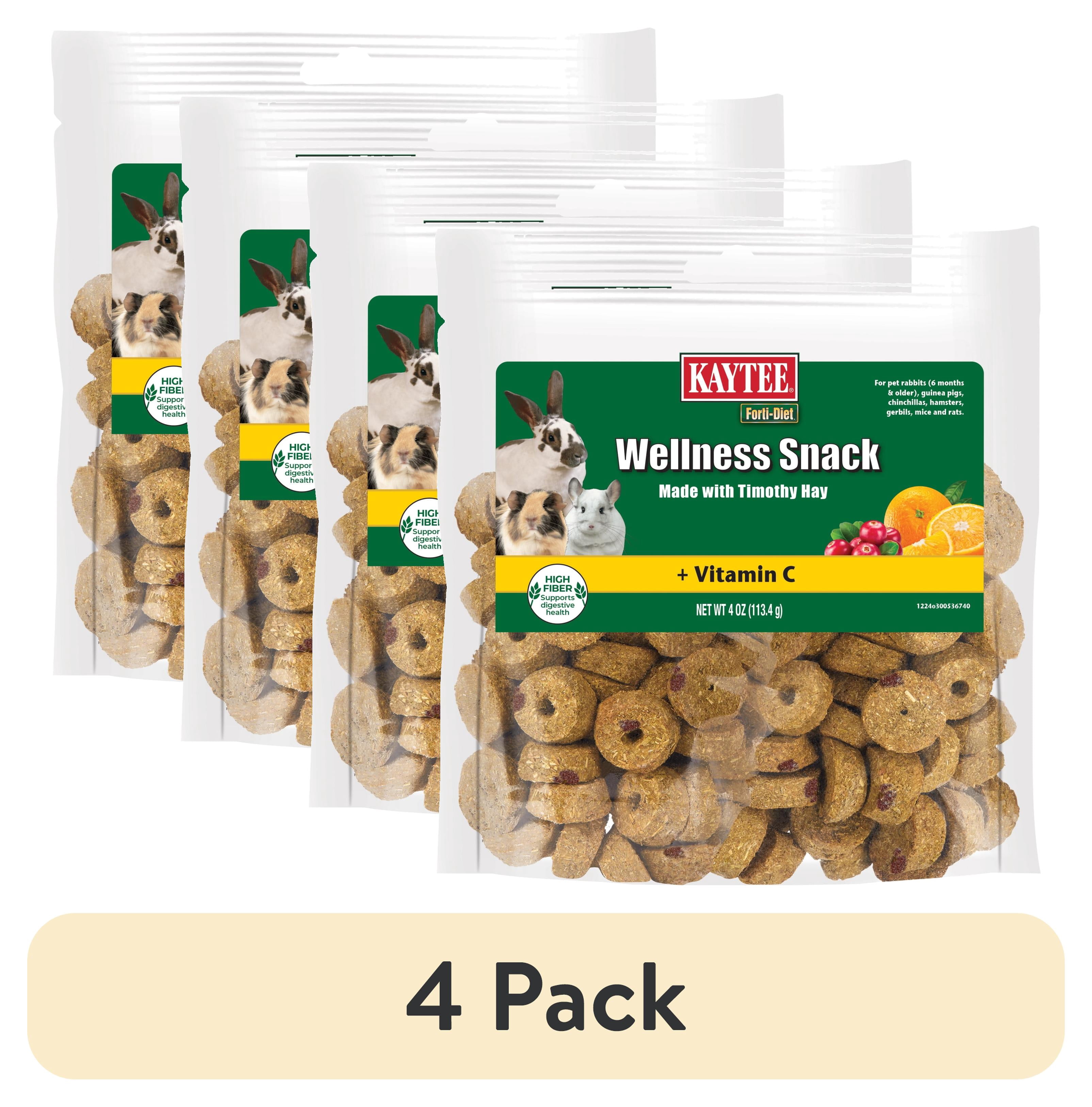 (4 pack) Kaytee Forti-Diet Wellness Snack Made with Timothy Hay and Vitamin C, 4 Ounces