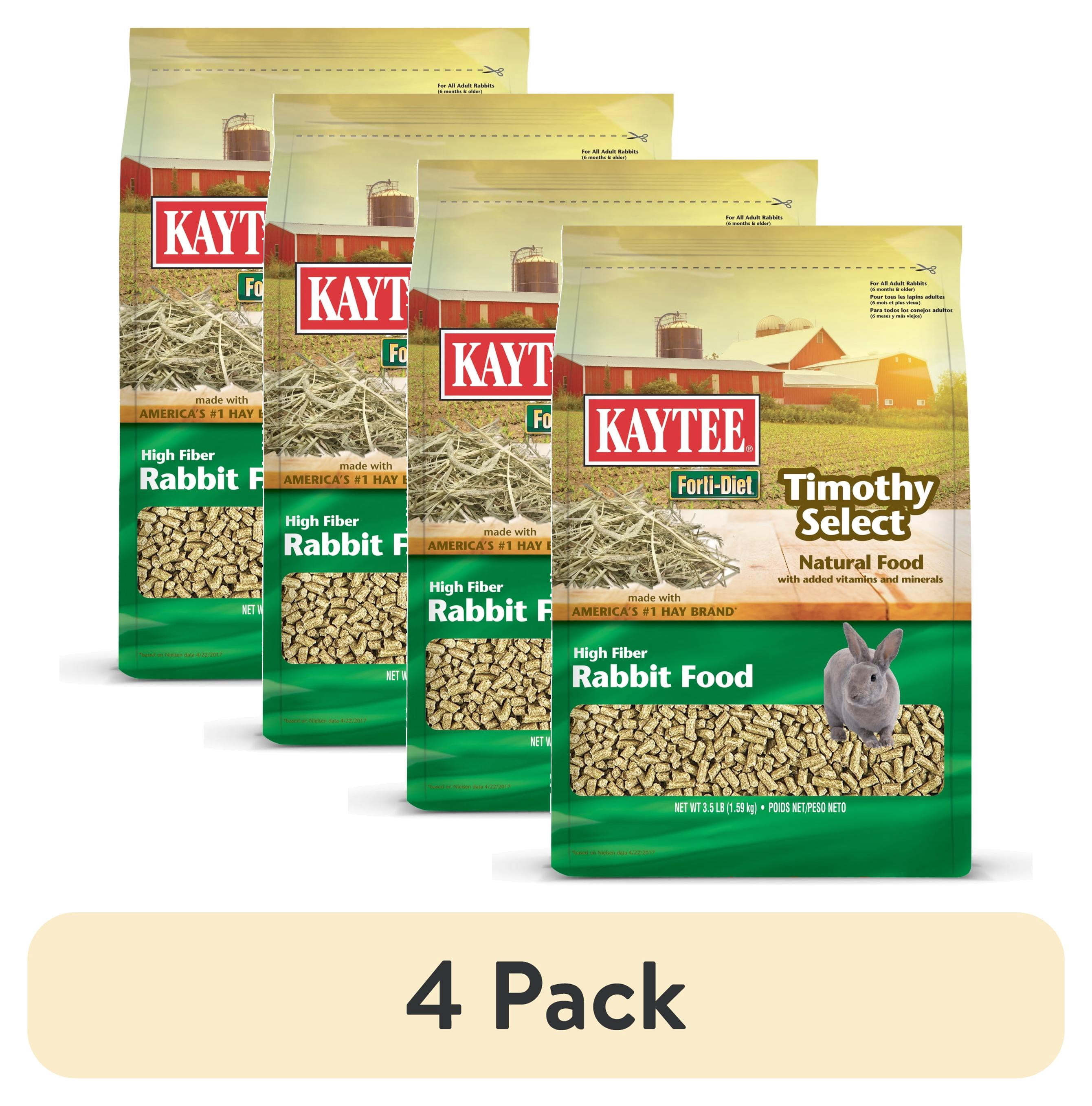 (4 pack) Kaytee Timothy Select Rabbit Food, 3.5 Pounds