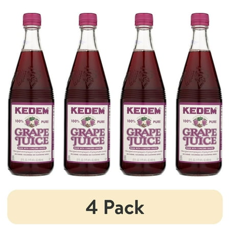 (4 pack) Kedem 100% Pure Grape Juice, 22.0 FL OZ