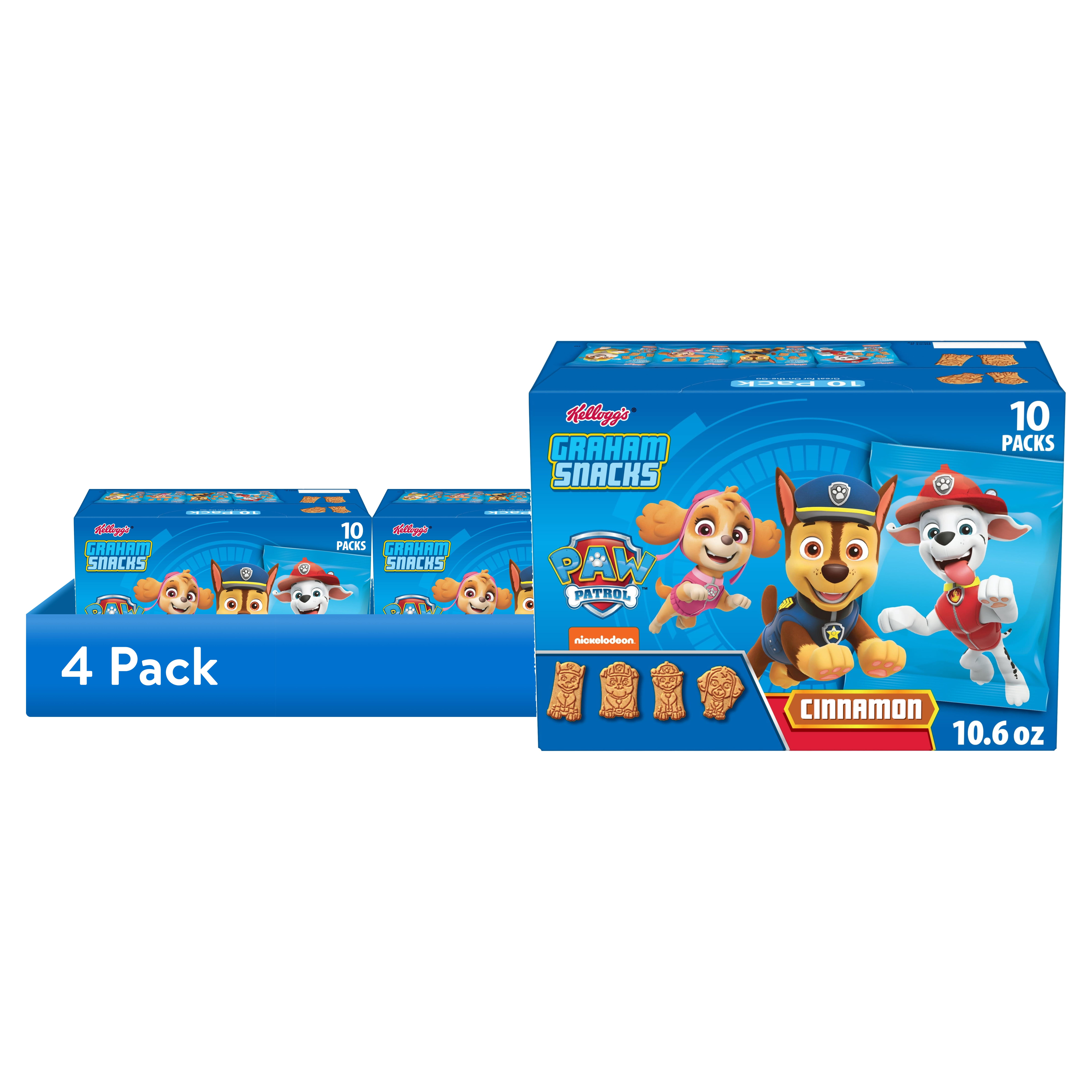 (4 pack) Kellogg's Cinnamon Graham Snacks, Kids Snacks, 10 Count