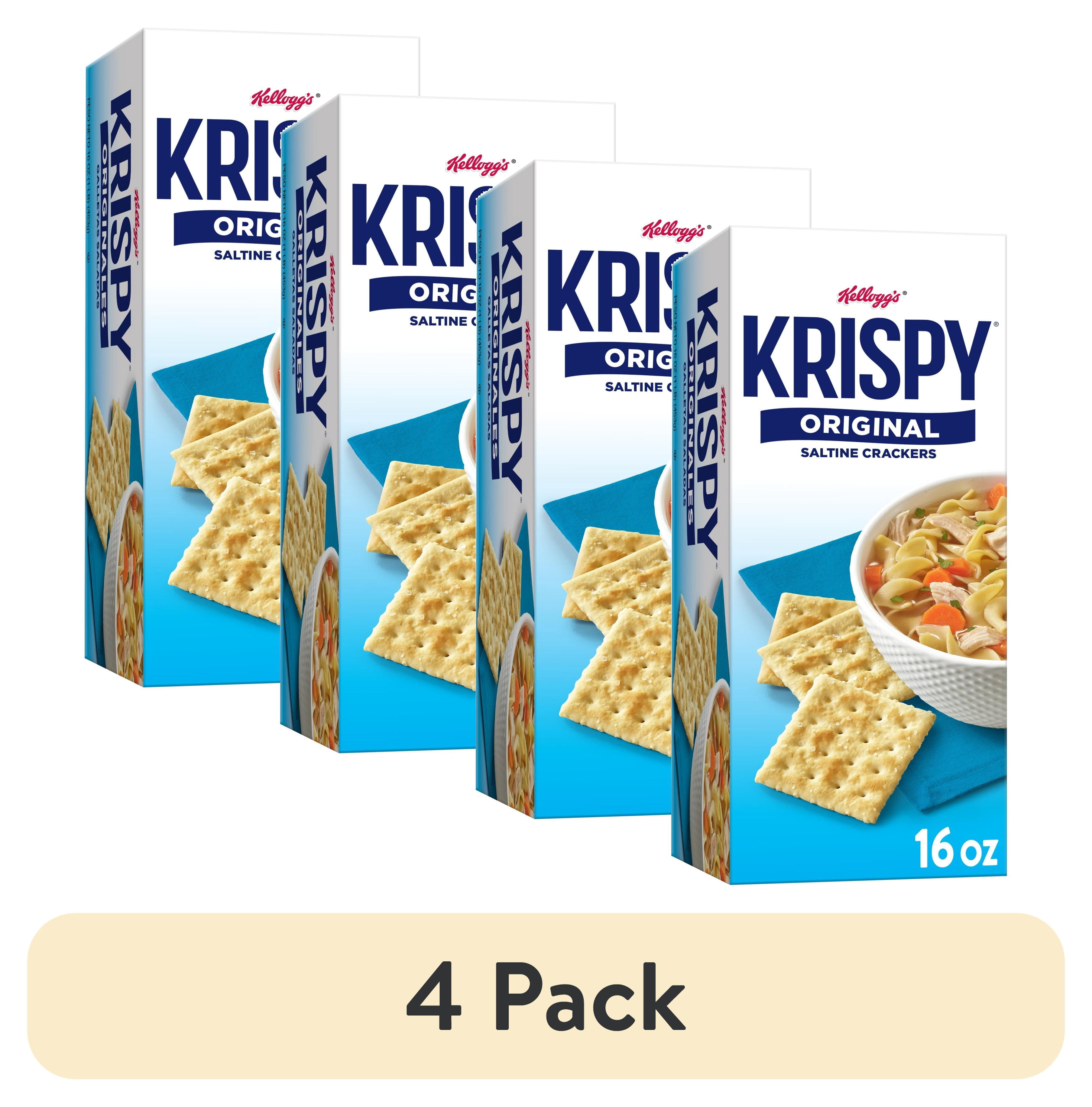 (4 pack) Kellogg's Krispy Original Saltine Crackers, Soup Crackers, 16 oz