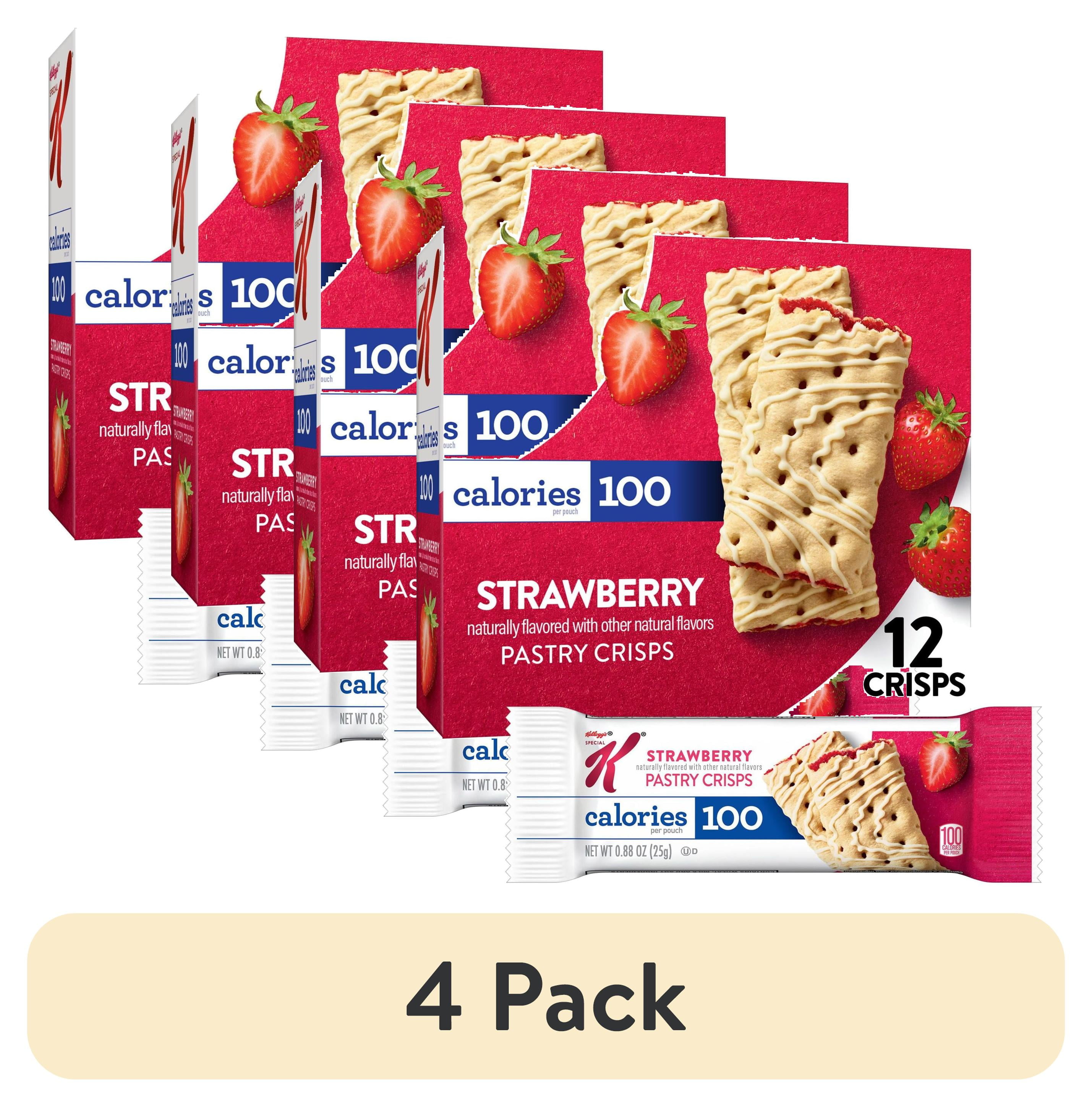 (4 pack) Special K Bar Strawberry Chewy Pastry Crisps, 100 Calorie Snacks, 5.28 oz, 12 Count