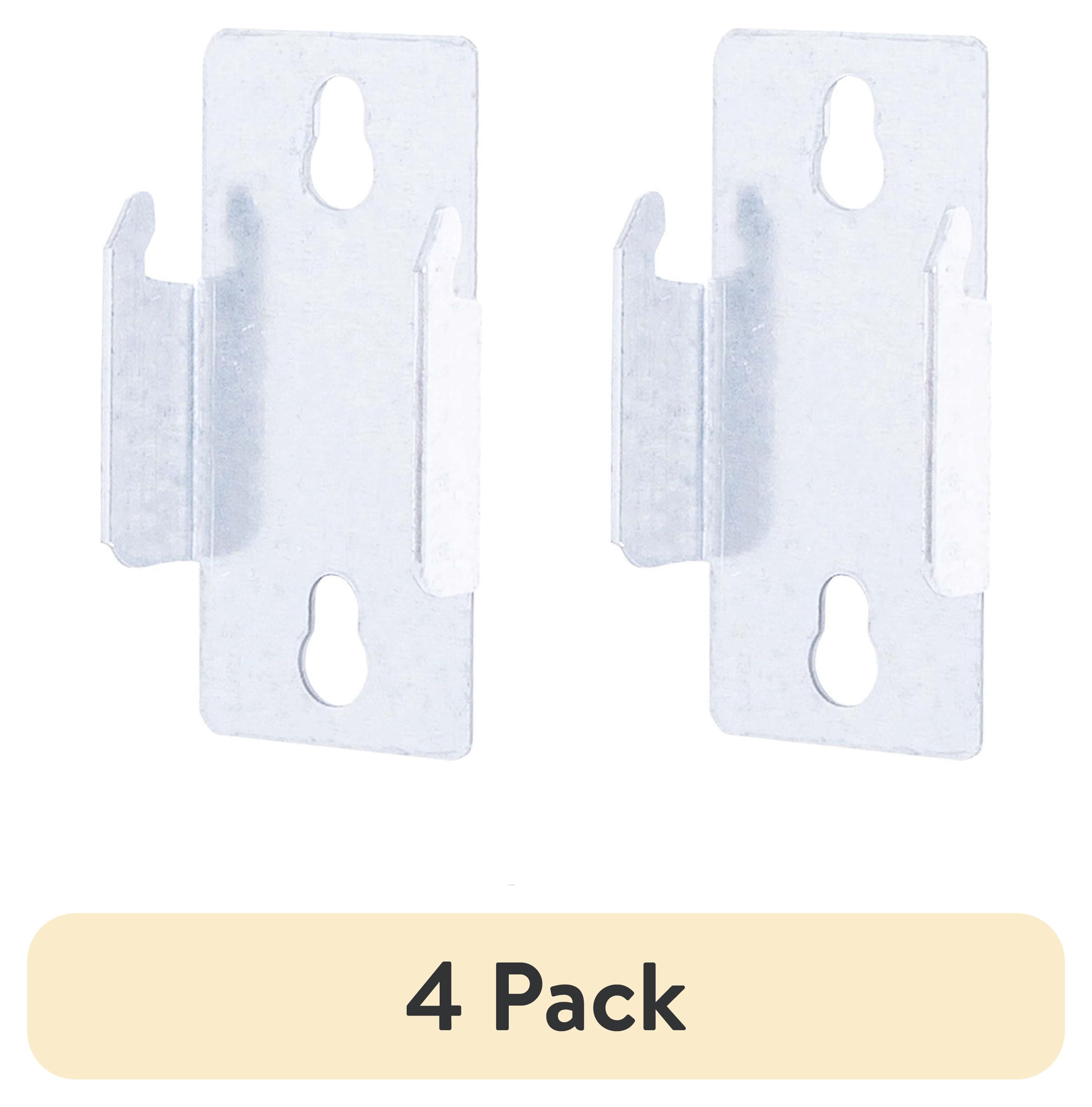(4 pack) Kenney Steel Basic Double Curtain Rod Mounting Bracket, Set of 2, Silver