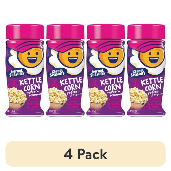 (4 pack) Kernel Season's Kettle Corn Popcorn Seasoning, 3 oz