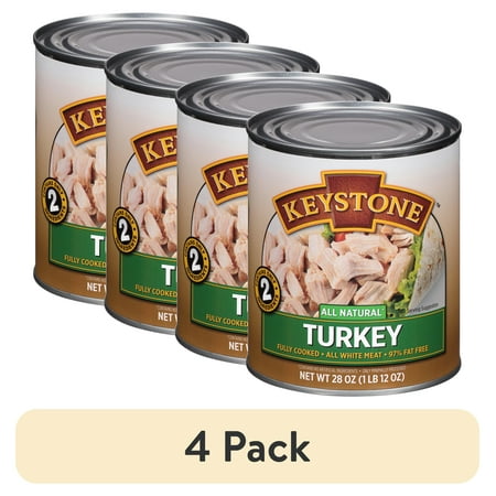 (4 pack) Keystone All Natural Turkey, 28 oz Can