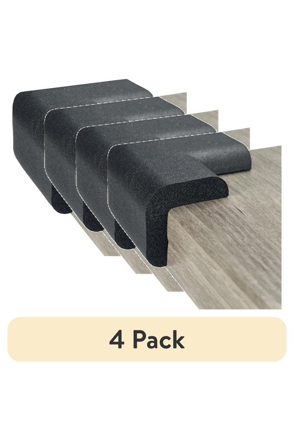 (4 pack) KidKusion Foam Rubber Corner Guards, Sharp Corners, Table, Desk, 4.0 CT, Black, Toddler