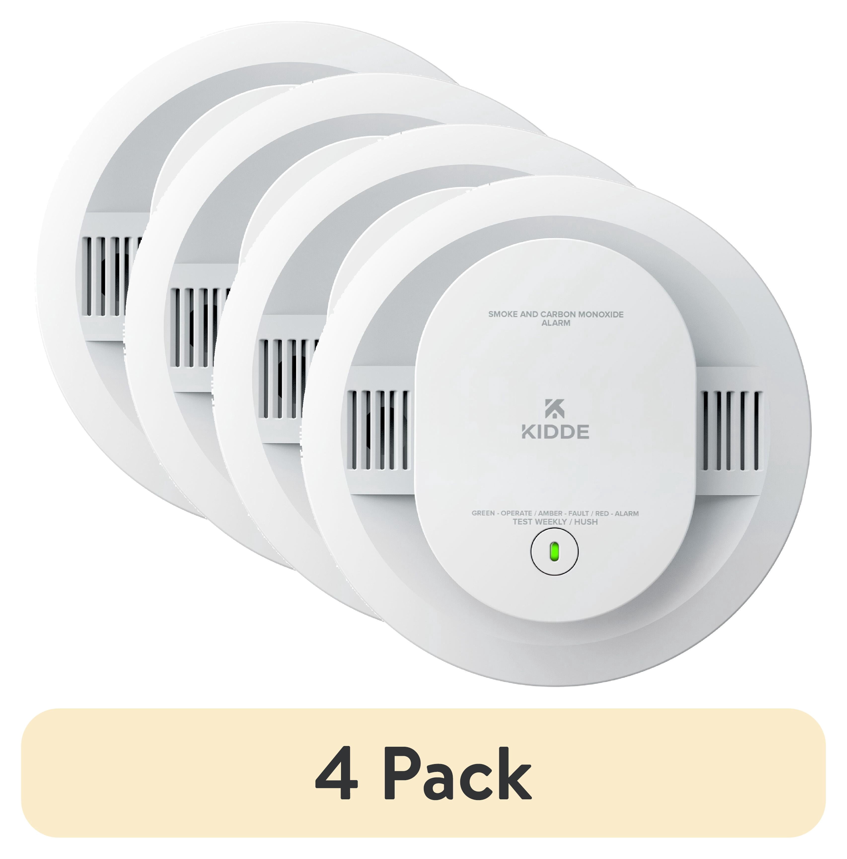 (4 pack) Kidde Battery-Operated Combination Smoke & Carbon Monoxide ...
