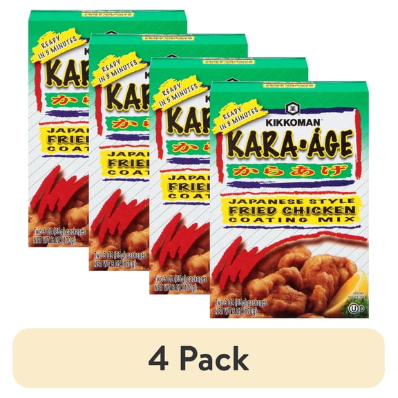 (4 pack) Kikkoman Certified Kosher Kara‑Age Soy‑Ginger Coating Mix, 6 oz Box
