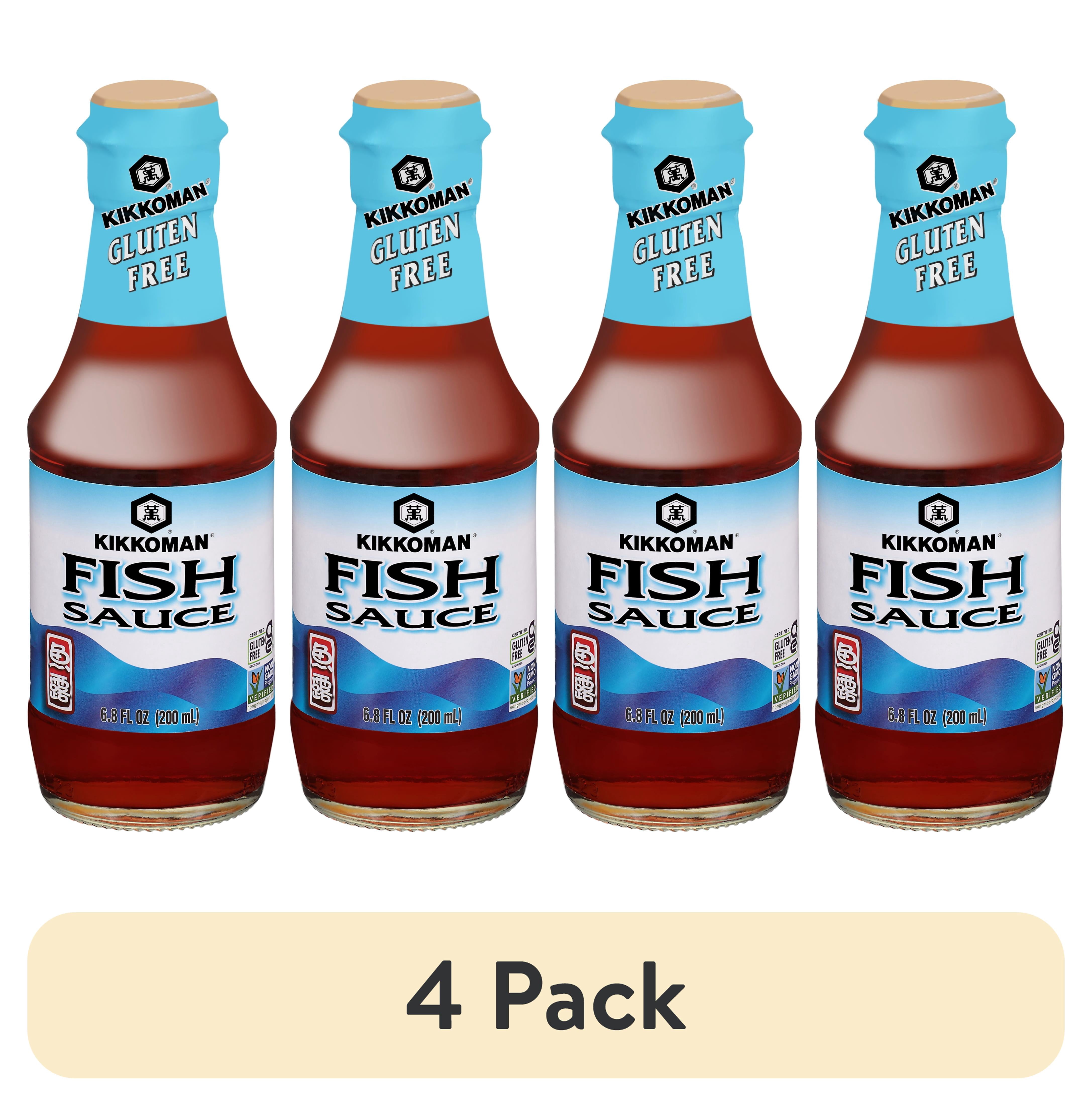 (4 pack) Kikkoman Gluten‑Free Fish Sauce, 6.8 fl oz Glass Bottle