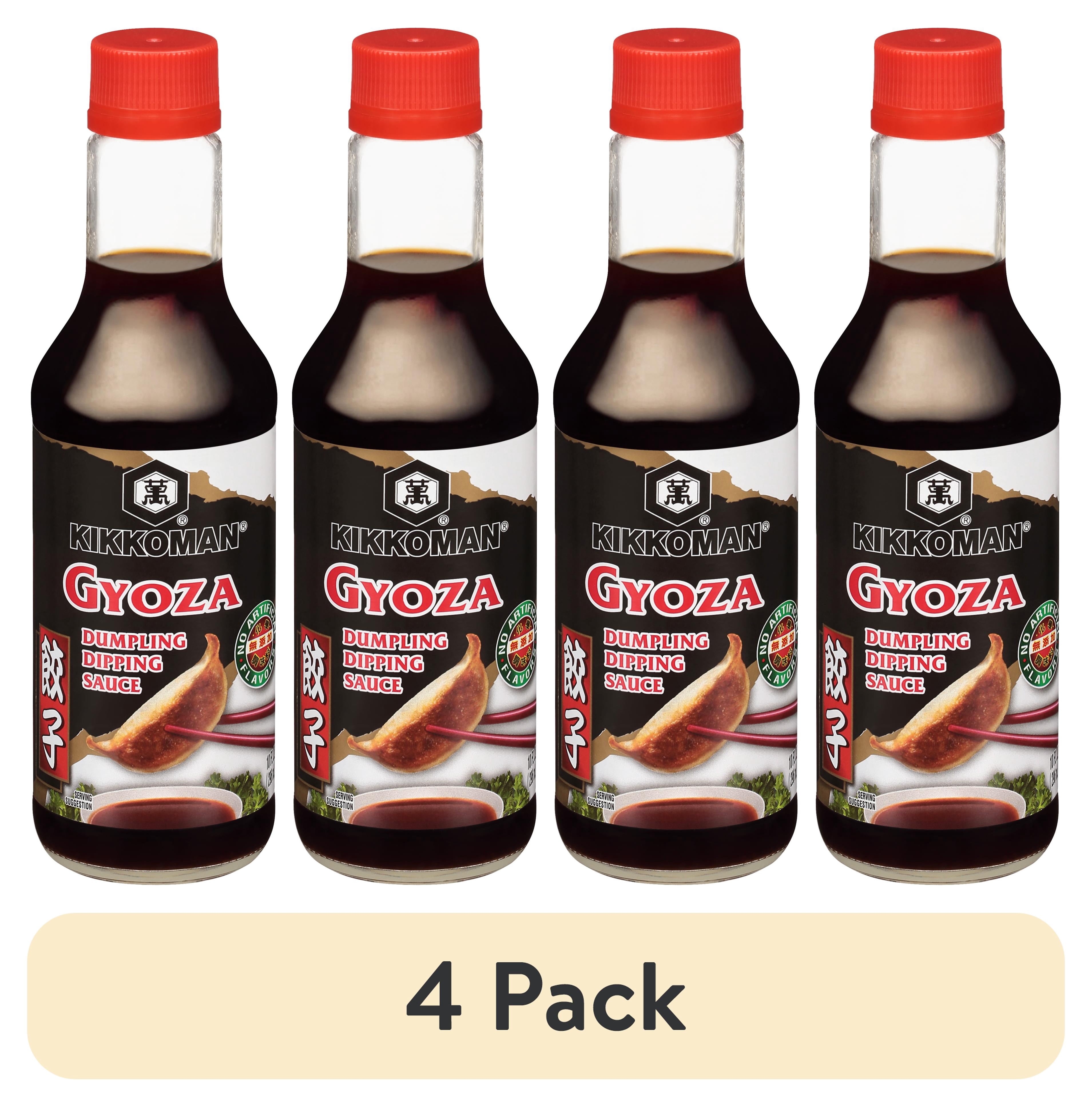 (4 pack) Kikkoman Gyoza Dumpling Dipping Sauce, 10 fl oz Glass Bottle