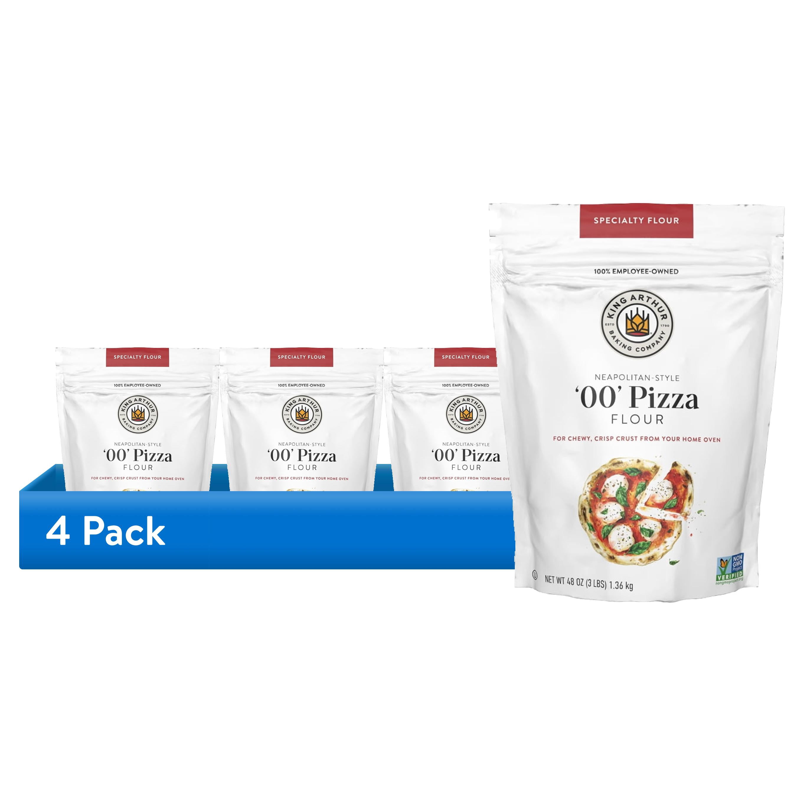 King Arthur Baking Co. Neapolitan Style 00 Pizza Flour, 4pk