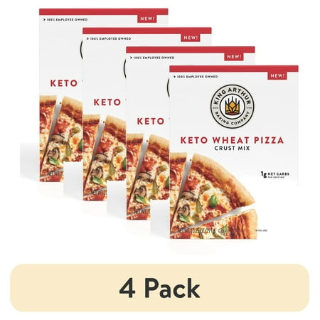 (4 pack) King Arthur Baking Company, Low-Carb and Keto Friendly Pizza Crust Mix, 10.25 oz Box