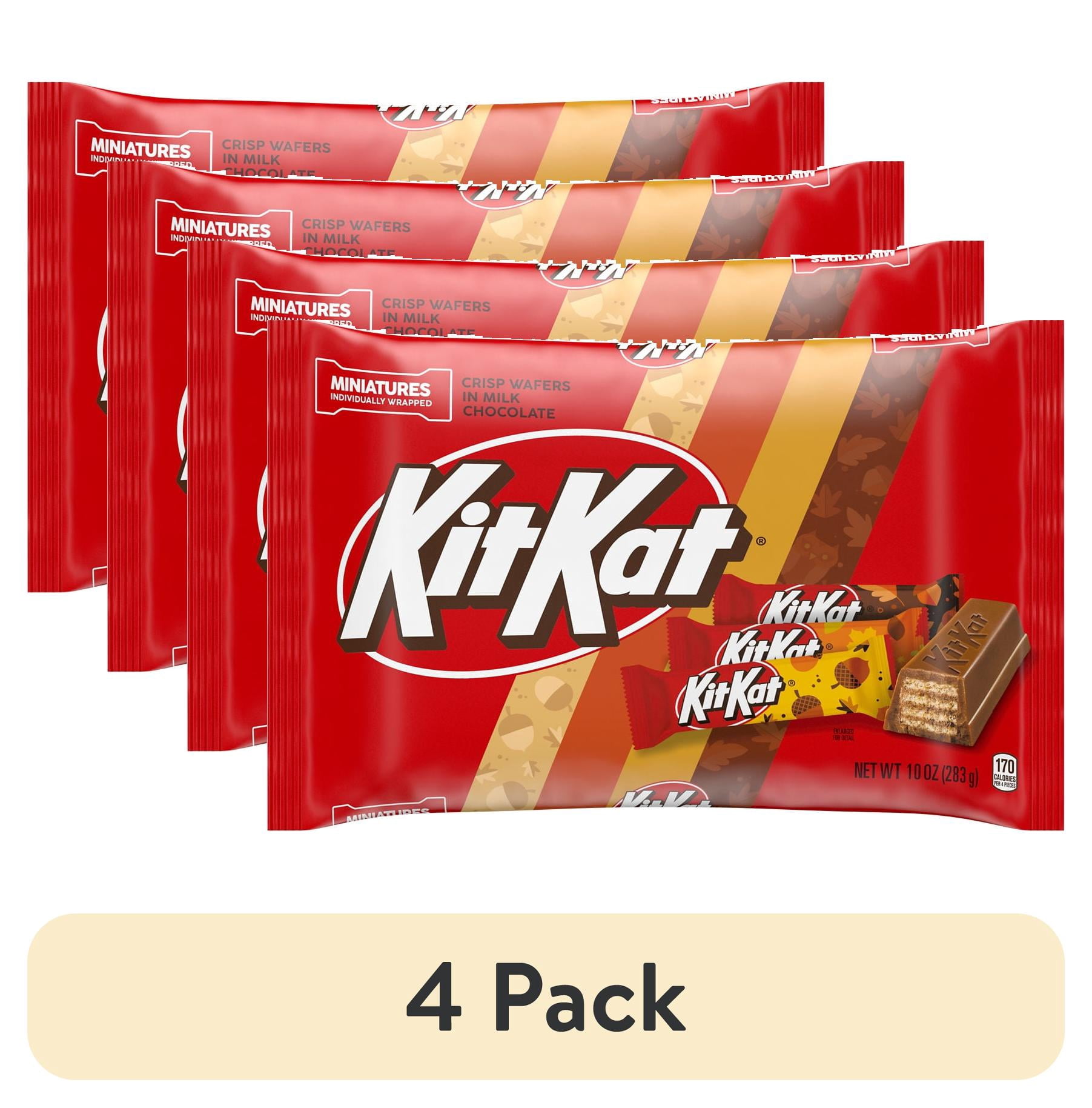 (4 pack) KIT KAT® Miniatures Milk Chocolate Wafer, Halloween Candy Bag, 10 oz