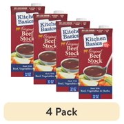 (4 pack) Kitchen Basics Original Beef Stock, 32 oz Carton