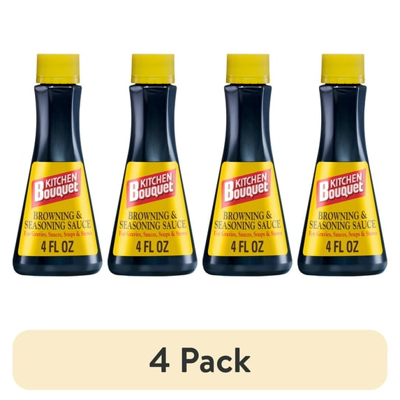 (4 pack) Kitchen Bouquet Browning and Seasoning Sauce, 4 fl oz