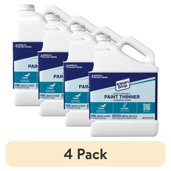 (4 pack) Klean-Strip Less Flammable Paint Thinner, 1 Gallon