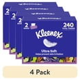 Tissue Box Packet (4 pack) Kleenex Ultra Soft 3-Ply Flat Box Facial Tissues, 2 Pack (240 ...