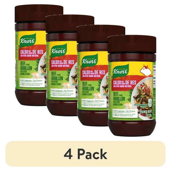 (4 pack) Knorr Shelf Stable Paste Beef Bouillon, 7.9 oz Jar