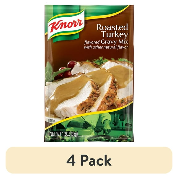 (4 pack) Knorr Gravy Mix, Roasted Turkey, 1.2 Oz