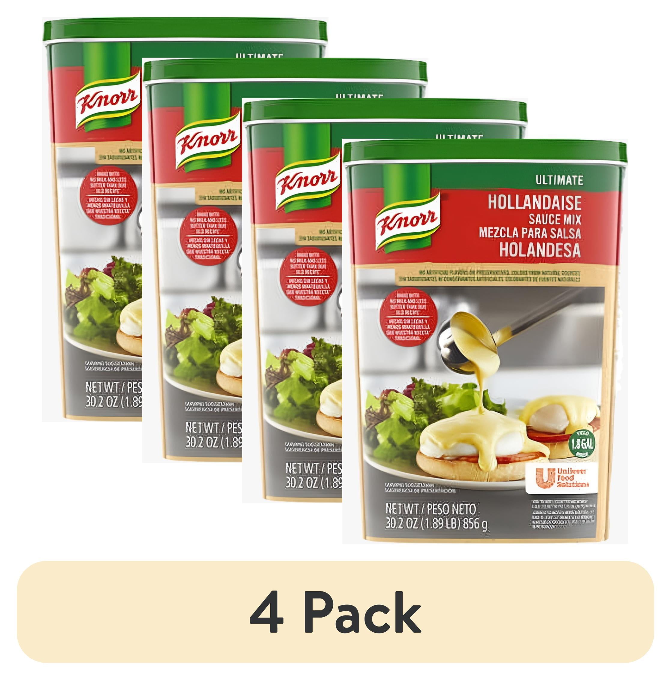 (4 pack) Knorr Professional Hollandaise Sauce Mix, Shelf Stable, Vegetarian, Gluten Free, 30.2 oz