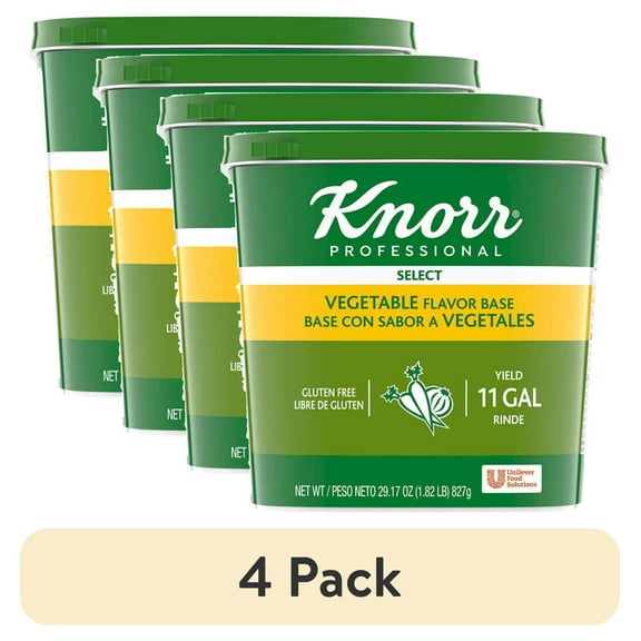 (4 pack) Knorr Select Vegetable Base, Shelf Stable Granulated Bouillon, 1.82 pounds