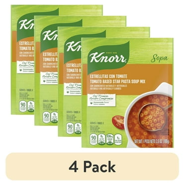 (4 pack) Knorr Sopa Tomato Based Star Pasta Soup Mix, 3.5 oz Pouch