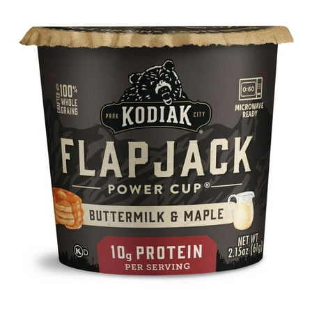 (4 pack) Kodiak Protein-Packed Buttermilk and Maple Pancake Cup, 2.15 oz