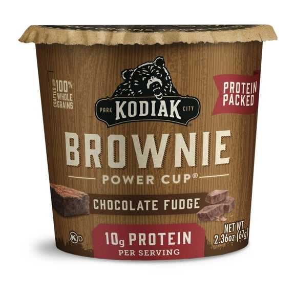 (4 pack) Kodiak Protein-Packed Chocolate Fudge Brownie Power Cup, 2.36 oz