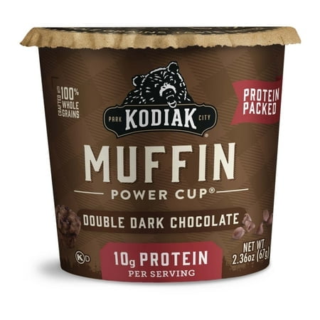 (4 pack) Kodiak Protein-Packed Double Dark Chocolate Muffin Power Cup, 2.36 oz