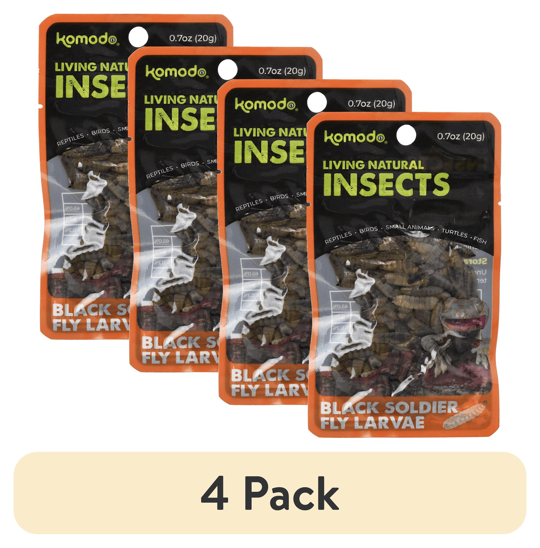 (4 pack) Komodo Black Soldier Fly Larvae Reptile Food