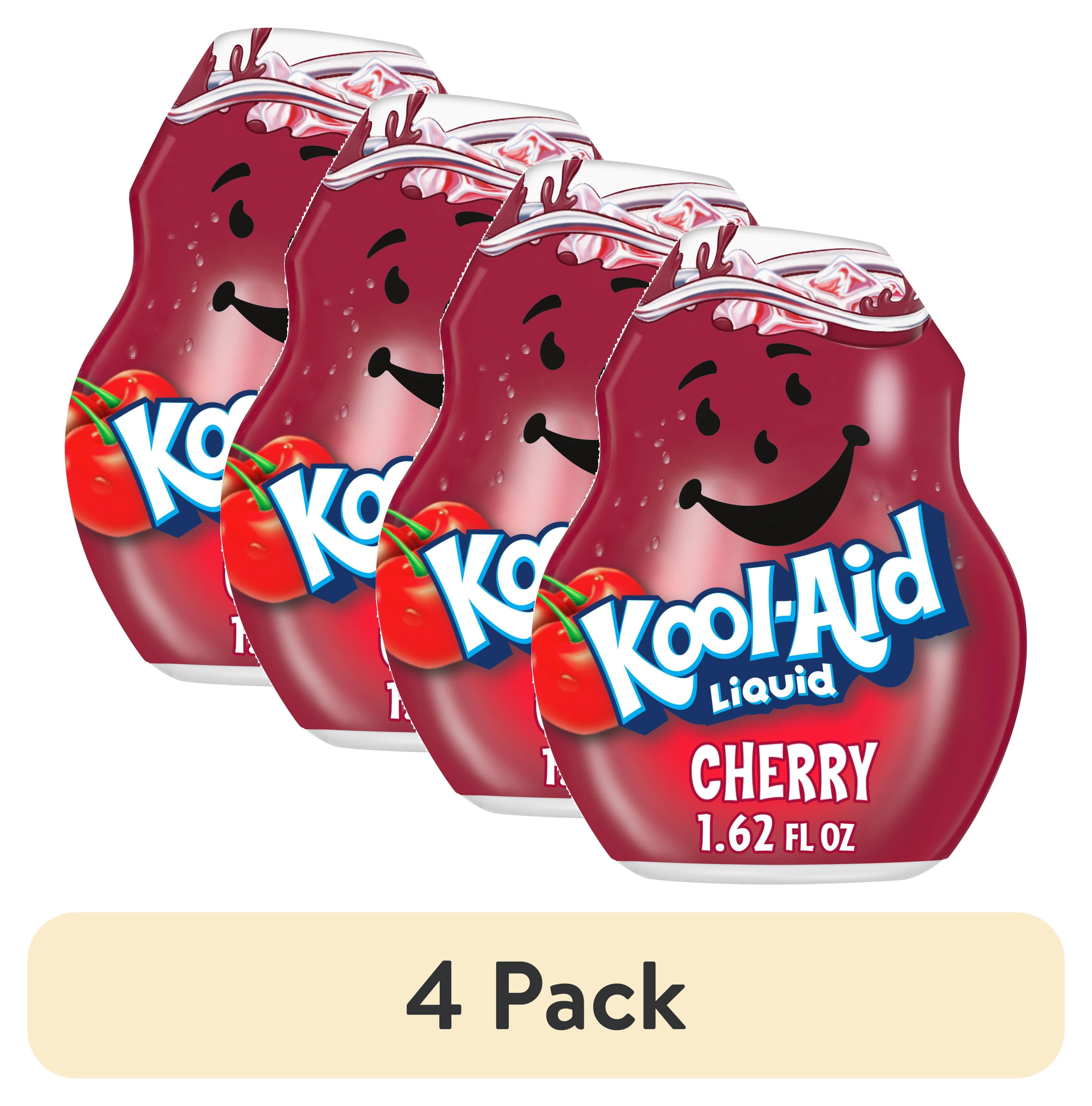 (4 pack) Kool-Aid Liquid Cherry Artificially Flavored Soft Drink Mix, 1.62 fl oz Bottle